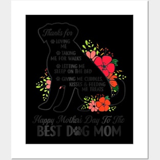 Mother's Day To The Best Dog Mom Mothers Day Dog Posters and Art